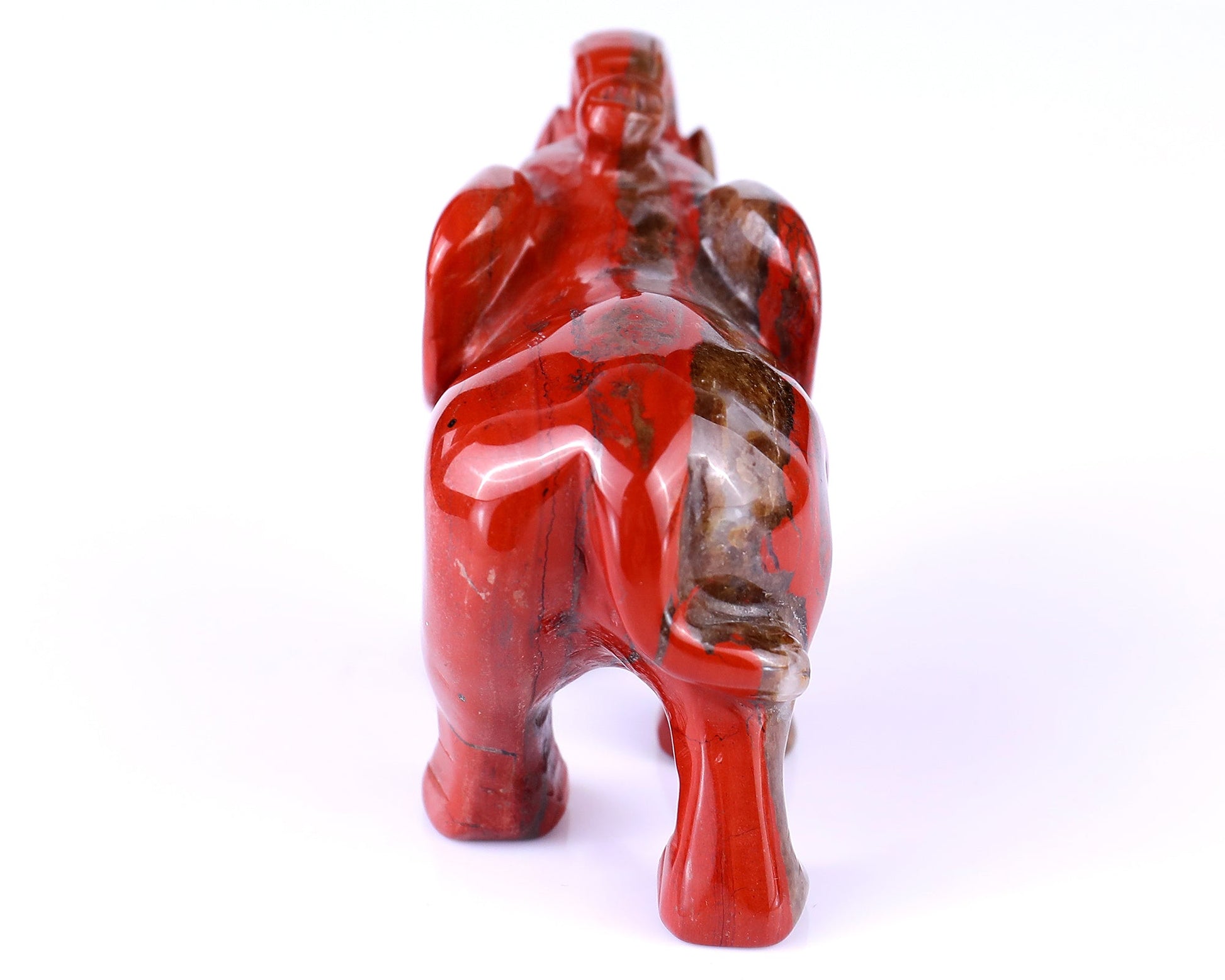 Nicedony 4.2" Red Jasper Hand Carved Crystal Elephant Sculpture - View 15
