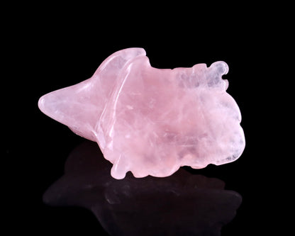 Nicedony 4.2" Rose Quartz Hand Carved Crystal Dolphin Sculpture - View 8