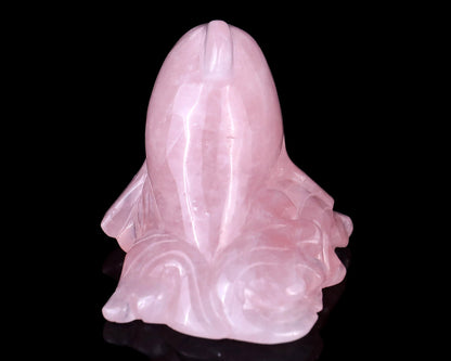 Nicedony 4.2" Rose Quartz Hand Carved Crystal Dolphin Sculpture - View 5