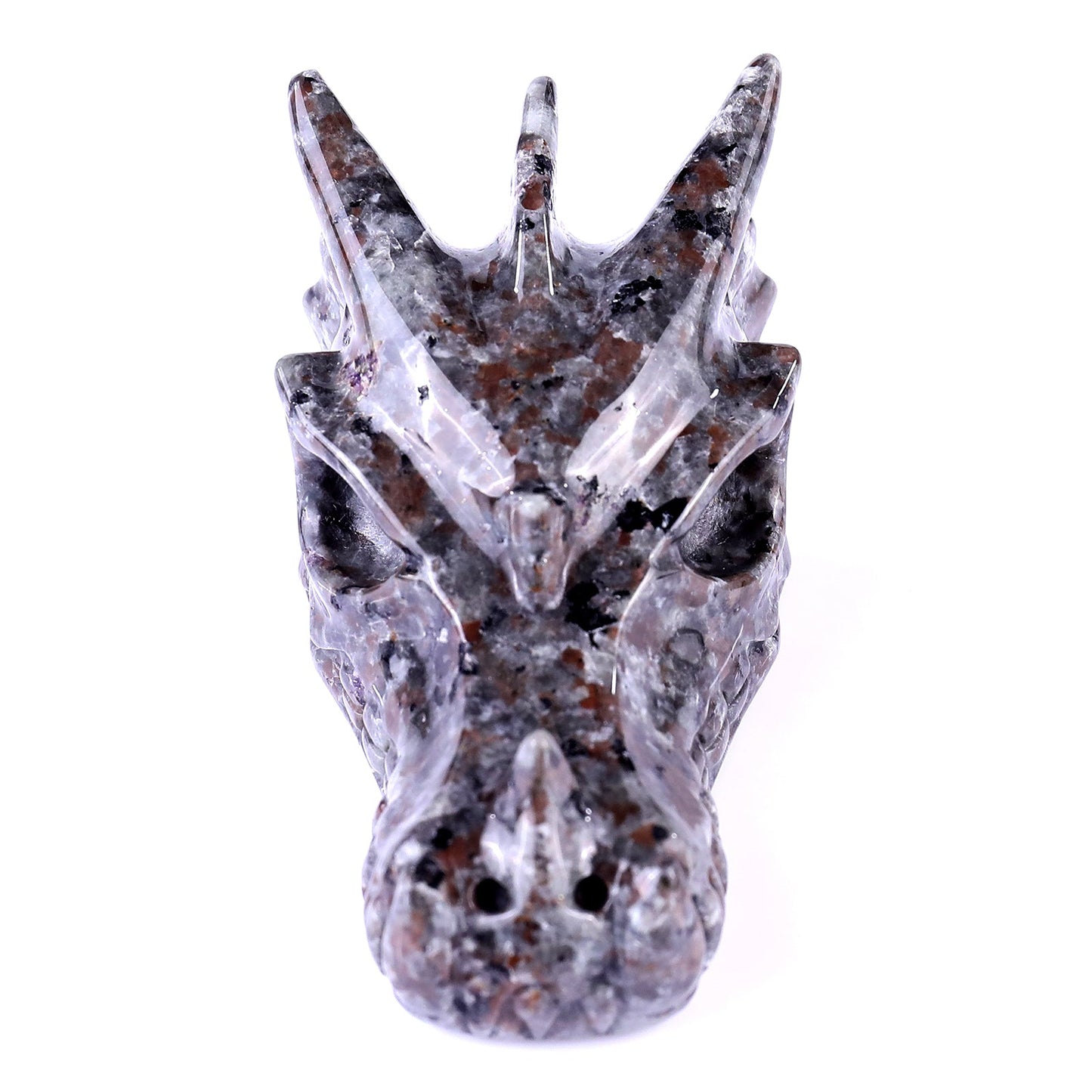 Nicedony 4.2" Yooperlite Hand Carved Crystal Dragon Skull Sculpture - View 2