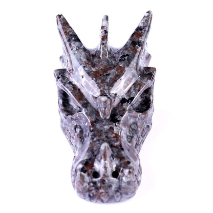 Nicedony 4.2" Yooperlite Hand Carved Crystal Dragon Skull Sculpture - View 2
