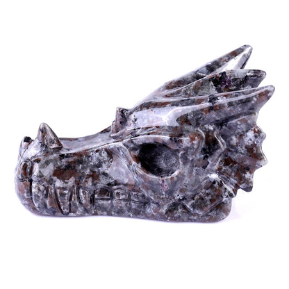 Nicedony 4.2" Yooperlite Hand Carved Crystal Dragon Skull Sculpture - View 6