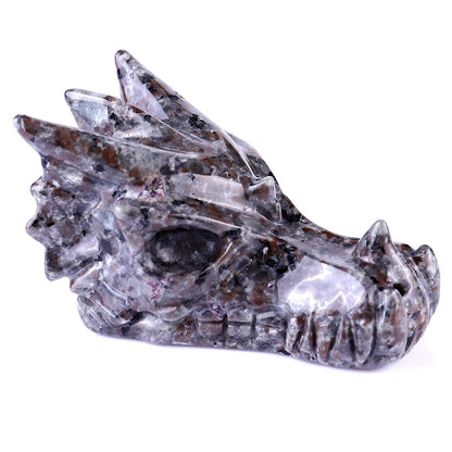 Nicedony 4.2" Yooperlite Hand Carved Crystal Dragon Skull Sculpture - View 3
