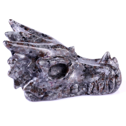 Nicedony 4.2" Yooperlite Hand Carved Crystal Dragon Skull Sculpture - View 4