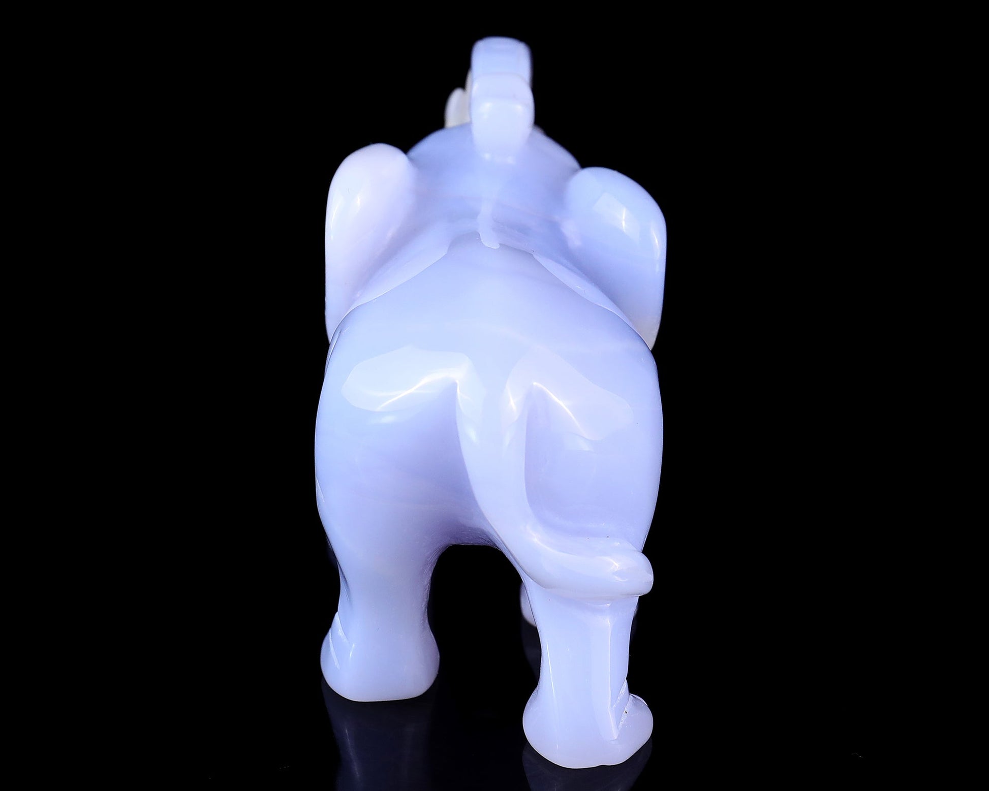 Nicedony 4.3" Blue Chalcedony Hand Carved Crystal Elephant Sculpture - View 5