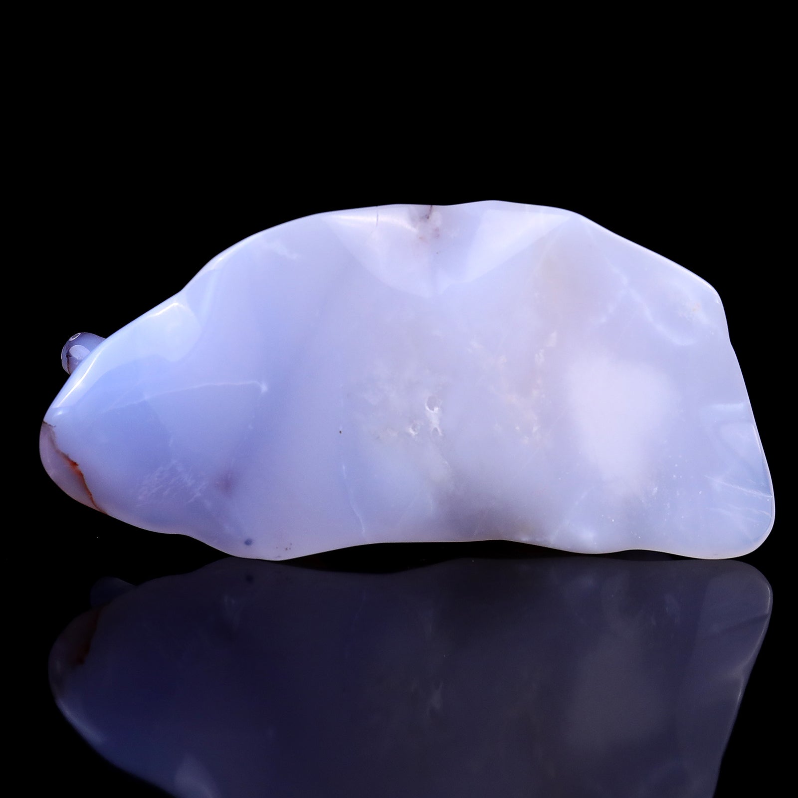 Nicedony 4.3" Blue Chalcedony Hand Carved Crystal Snail Sculpture - View 6
