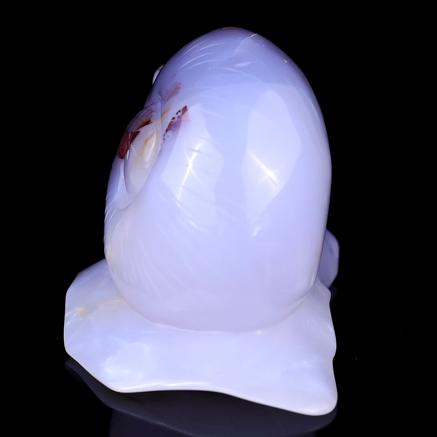 Nicedony 4.3" Blue Chalcedony Hand Carved Crystal Snail Sculpture - View 5
