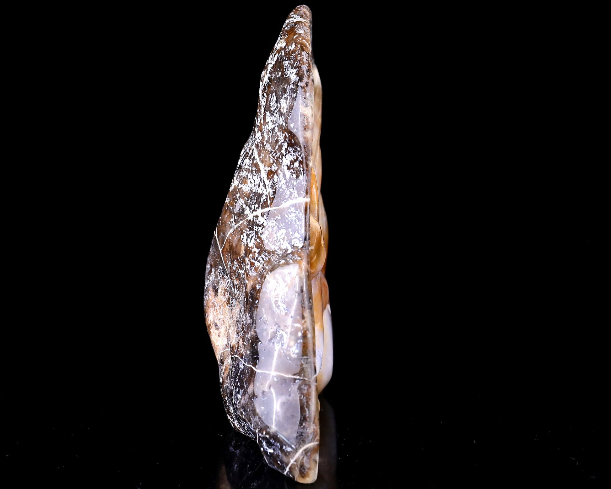 Nicedony 4.3" Chalcedony Hand Carved Crystal Squirrel Sculpture - View 3