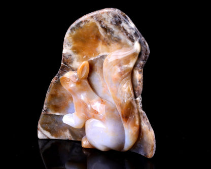 Nicedony 4.3" Chalcedony Hand Carved Crystal Squirrel Sculpture - View 9