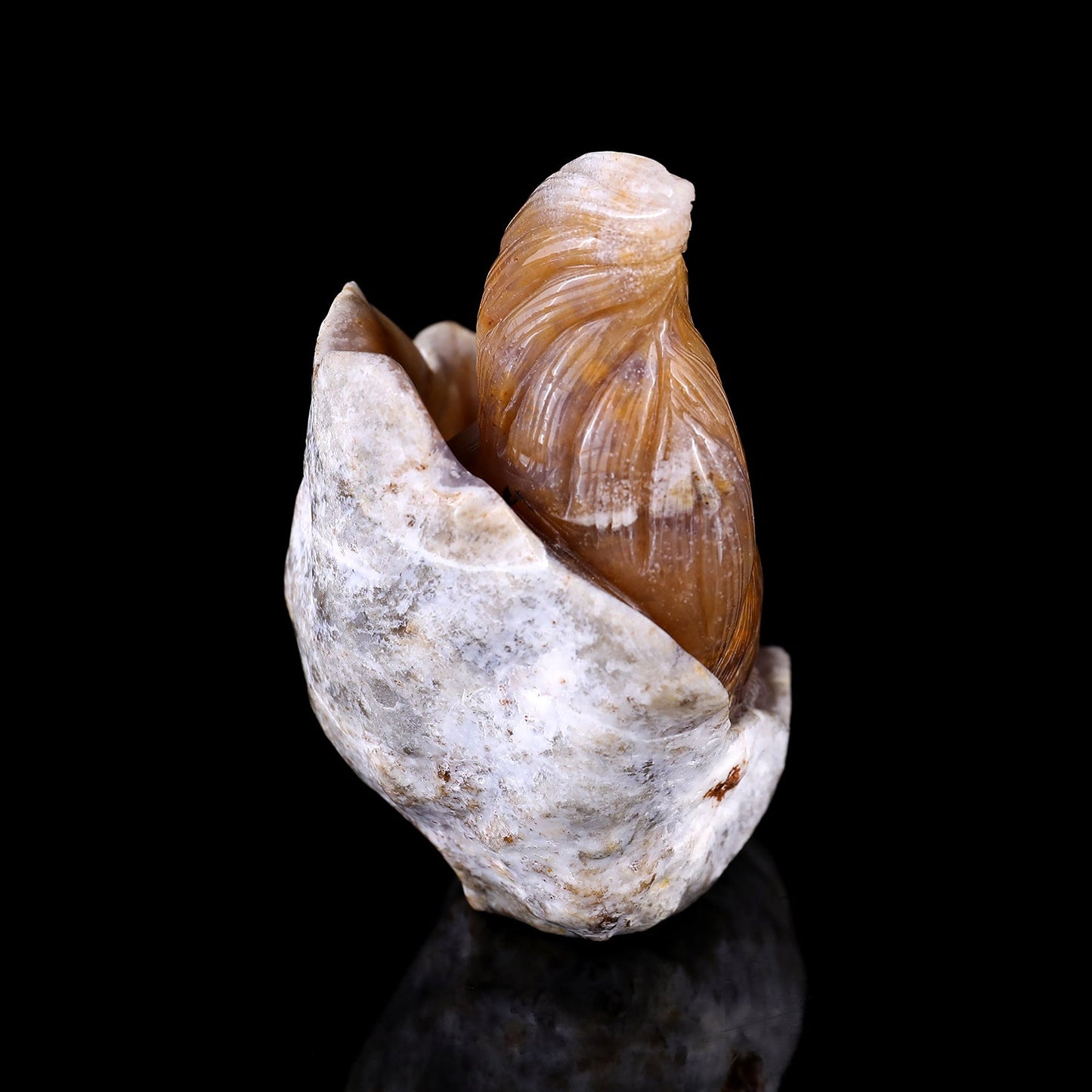 Nicedony 4.3" Chalcedony Hand Carved Crystal Squirrel Sculpture - View 14