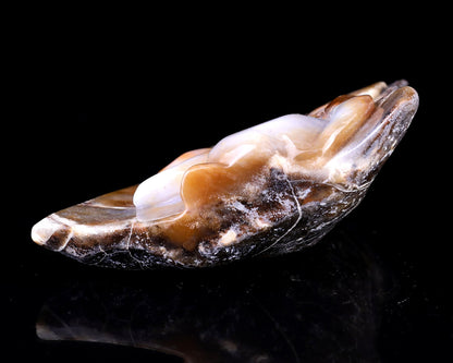 Nicedony 4.3" Chalcedony Hand Carved Crystal Squirrel Sculpture - View 8