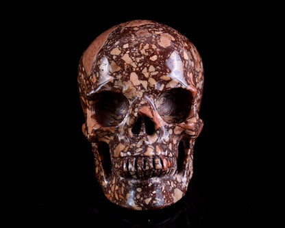 Nicedony 4.3" Coffee Stone Hand Carved Realistic Skull Sculpture - View 2