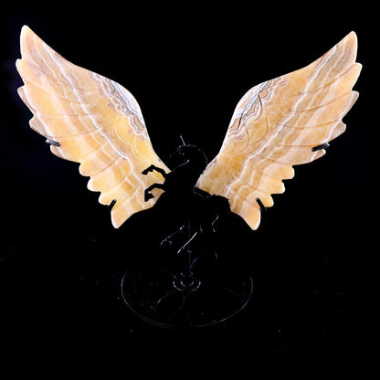 Nicedony 4.3" Eastern Jasper Hand Carved Unicorn Wings Sculpture