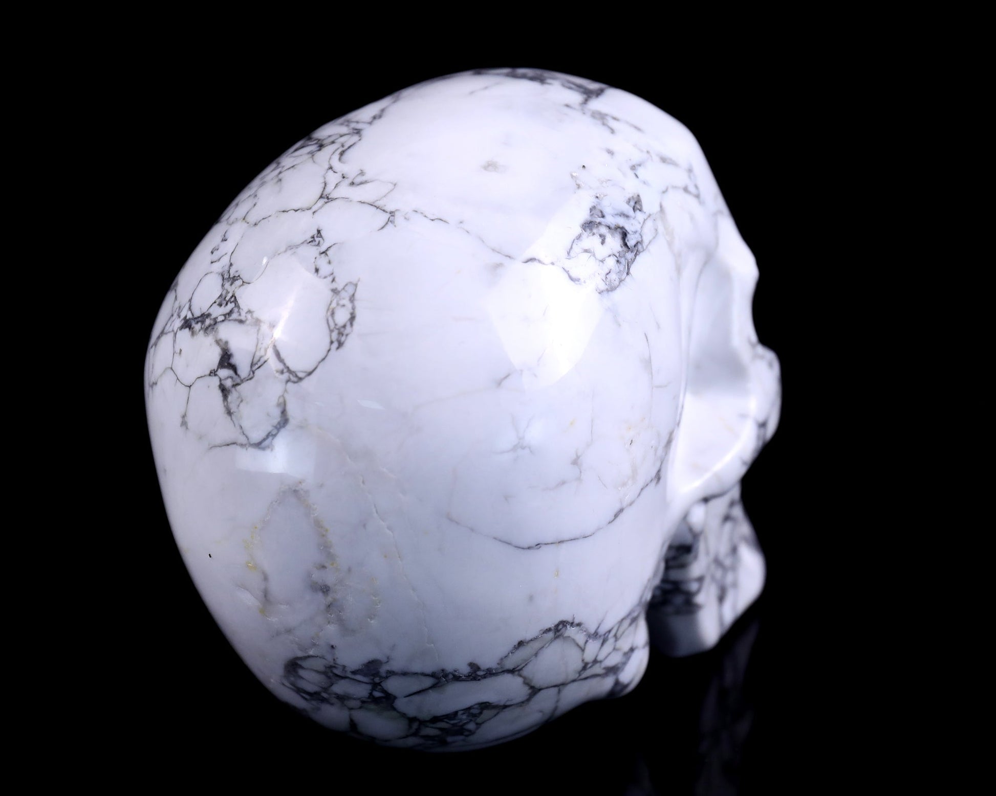 Nicedony 4.3" Howlite Hand Carved Crystal Realistic Skull Sculpture - View 4