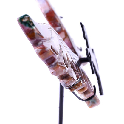 Nicedony 4.3" Indian Agate Hand Carved Unicorn Wings Sculpture - View 5