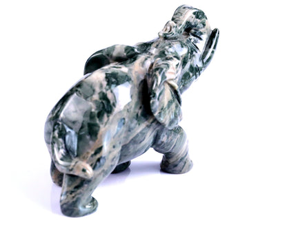 Nicedony 4.3" Jiulong Jade Hand Carved Crystal Elephant Sculpture - View 4