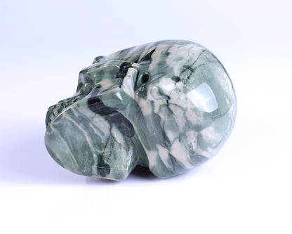 Nicedony 4.3" Jiulong Jade Hand Carved Realistic Skull Sculpture - View 8