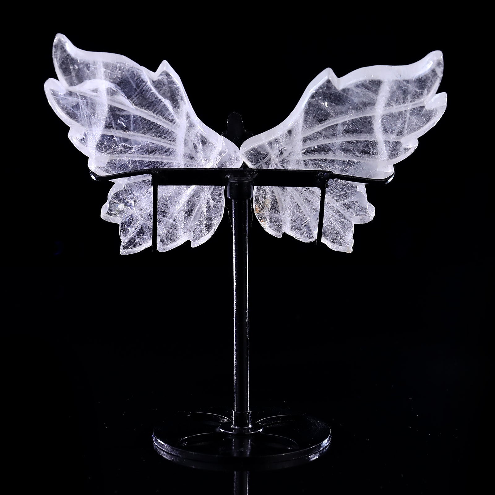 Nicedony 4.3" Quartz Rock Hand Carved Crystal Spirit Wings Sculpture - View 7