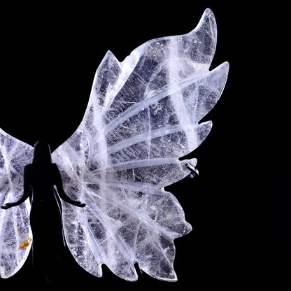 Nicedony 4.3" Quartz Rock Hand Carved Crystal Spirit Wings Sculpture - View 3