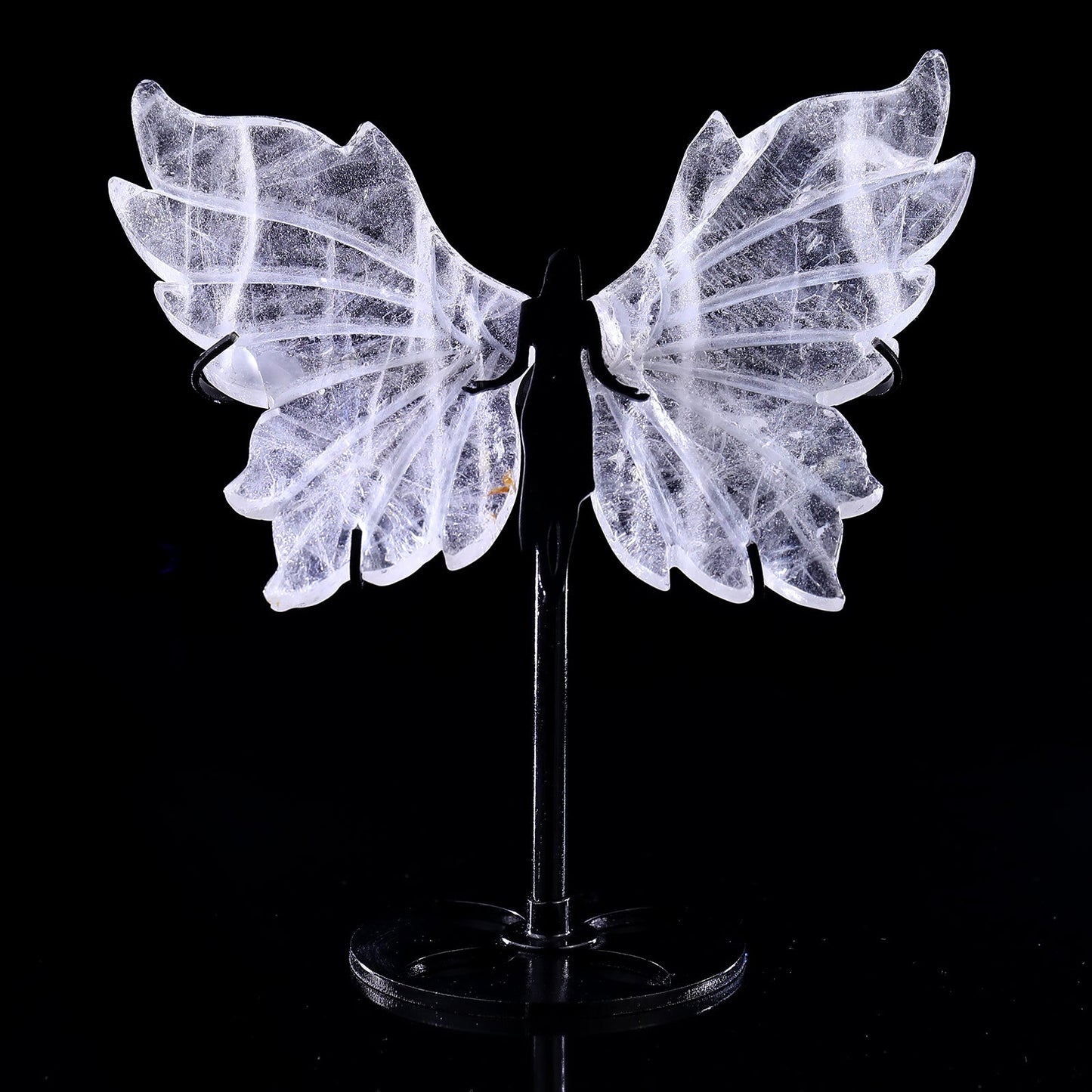 Nicedony 4.3" Quartz Rock Hand Carved Crystal Spirit Wings Sculpture - View 2