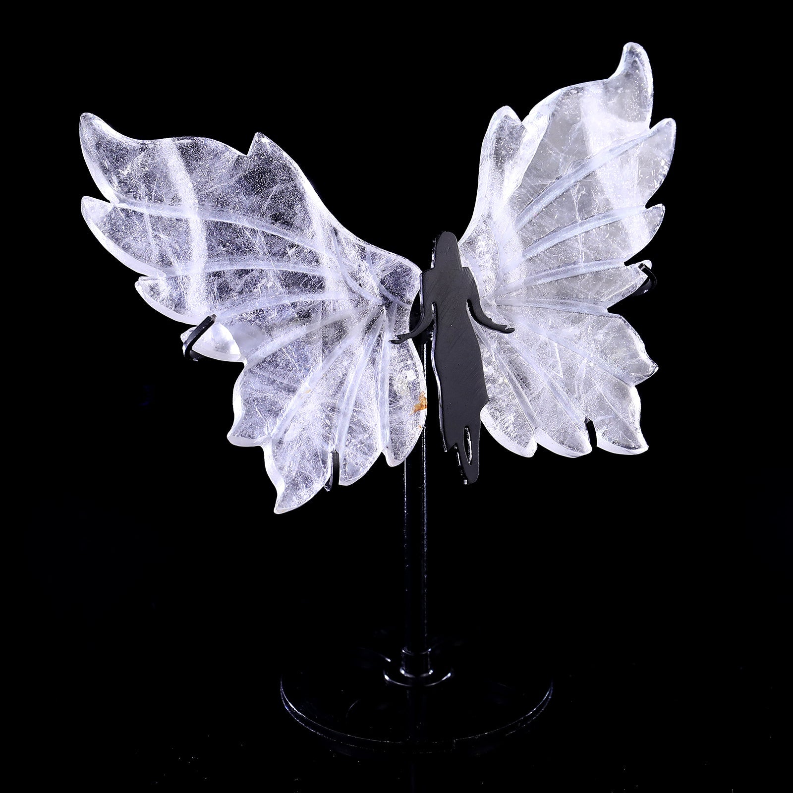 Nicedony 4.3" Quartz Rock Hand Carved Crystal Spirit Wings Sculpture - View 5