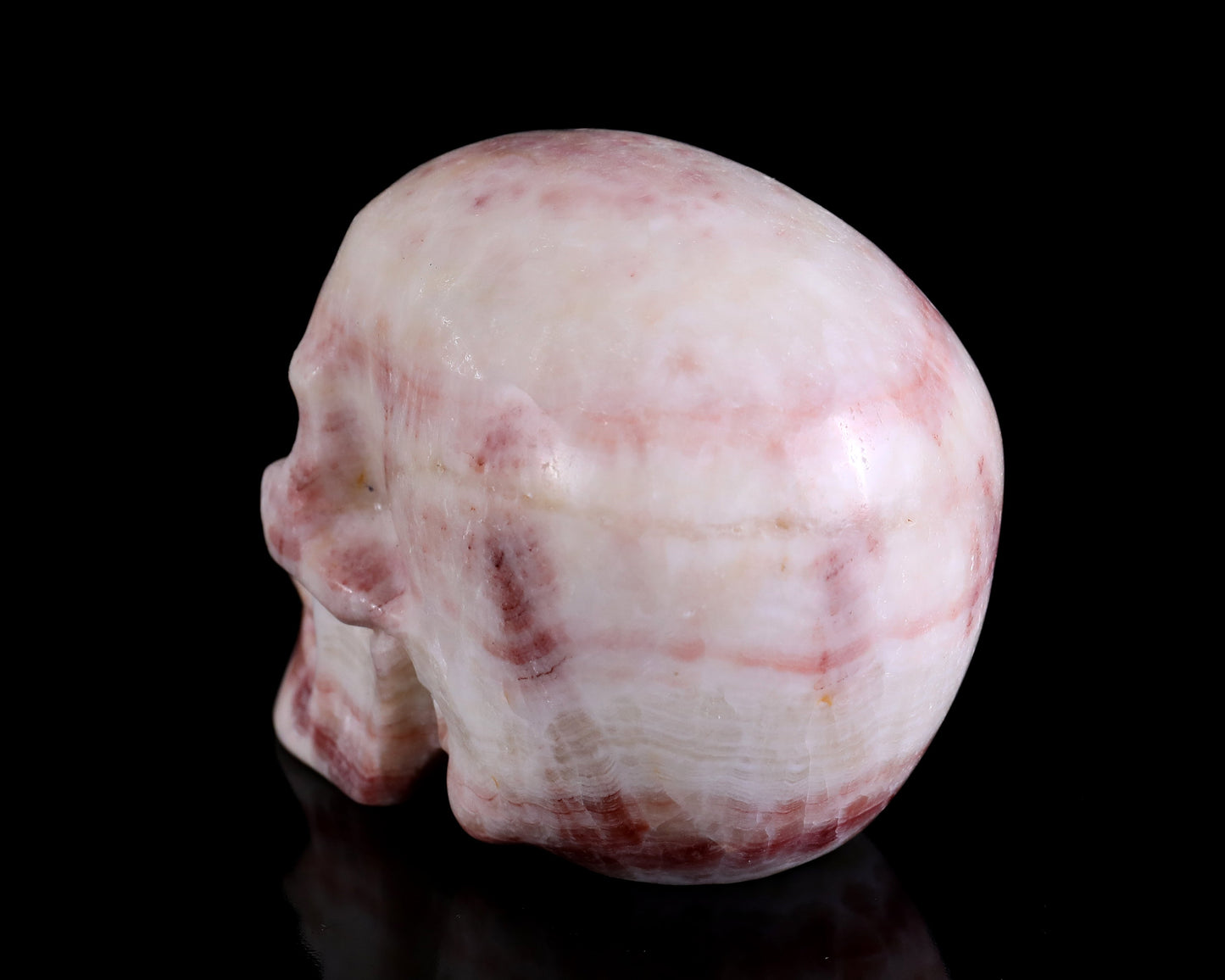 Nicedony 4.3" Red Zebra Agate Hand Carved Realistic Skull Sculpture - View 6