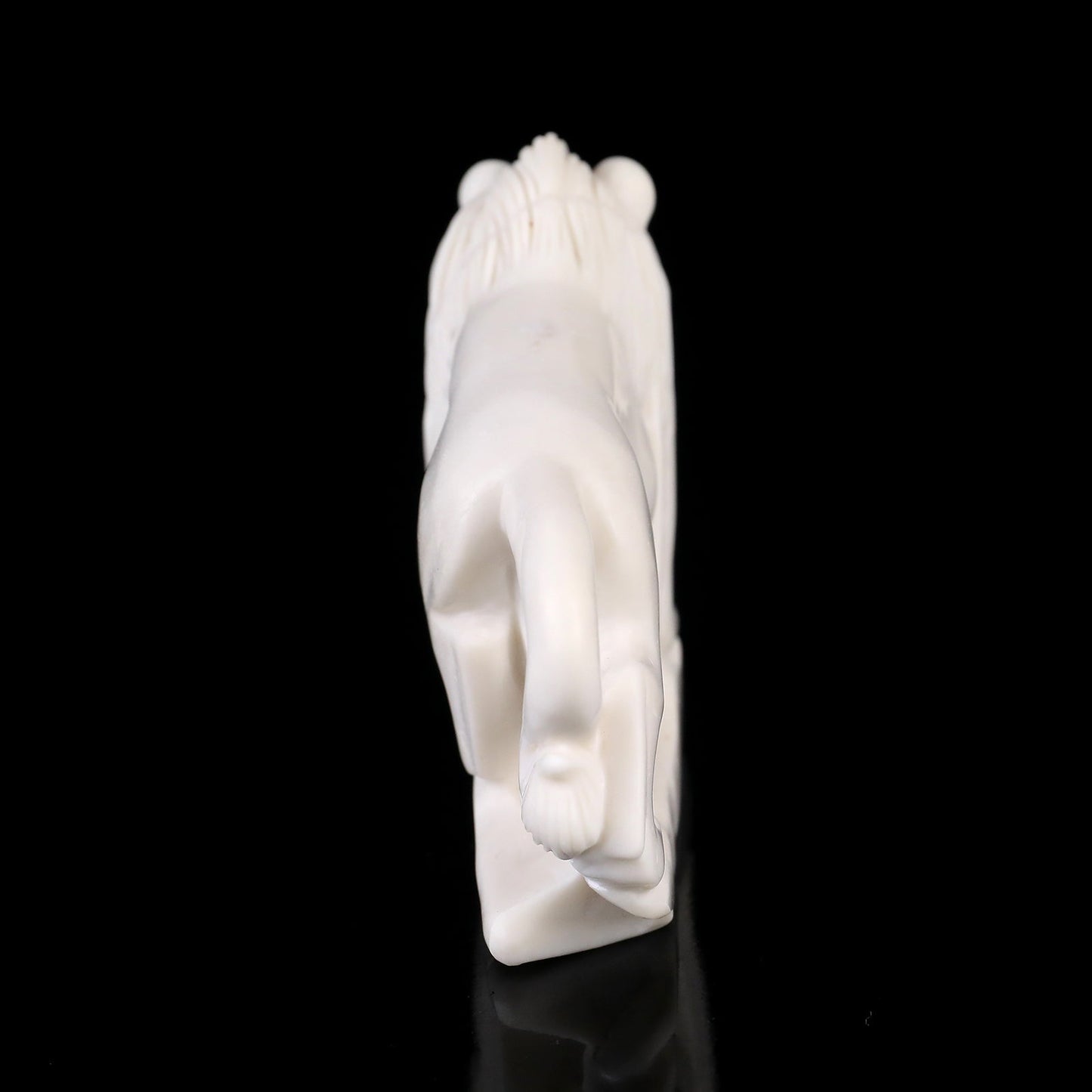 Nicedony 4.3" White Jade Hand Carved Crystal Lion Sculpture - View 6