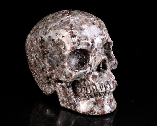 Nicedony 4.3" Yooperlite Hand Carved Realistic Skull Sculpture