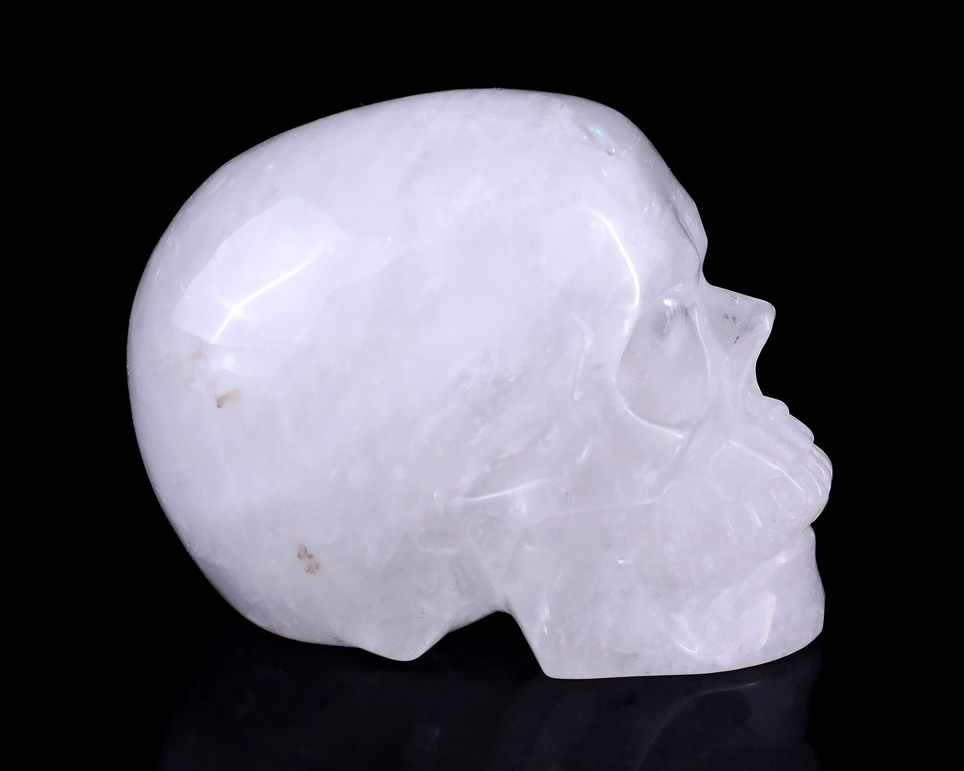 Nicedony 4.4" Angolan Quartz Hand Carved Realistic Skull Sculpture - View 3