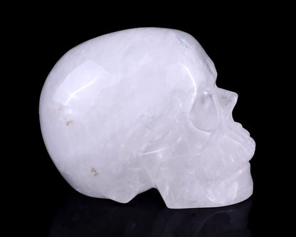 Nicedony 4.4" Angolan Quartz Hand Carved Realistic Skull Sculpture - View 3