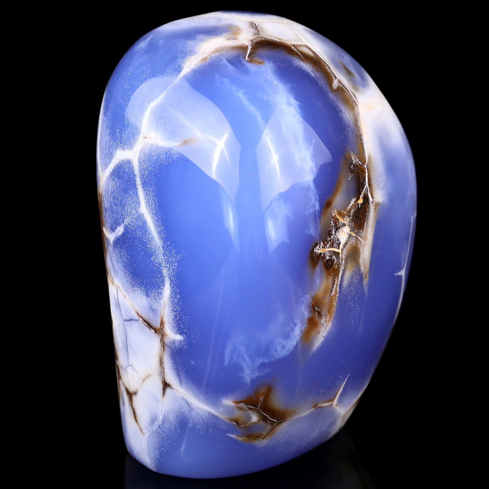 Nicedony 4.4" Blue Chalcedony Hand Carved Crystal Polished Stone - View 2