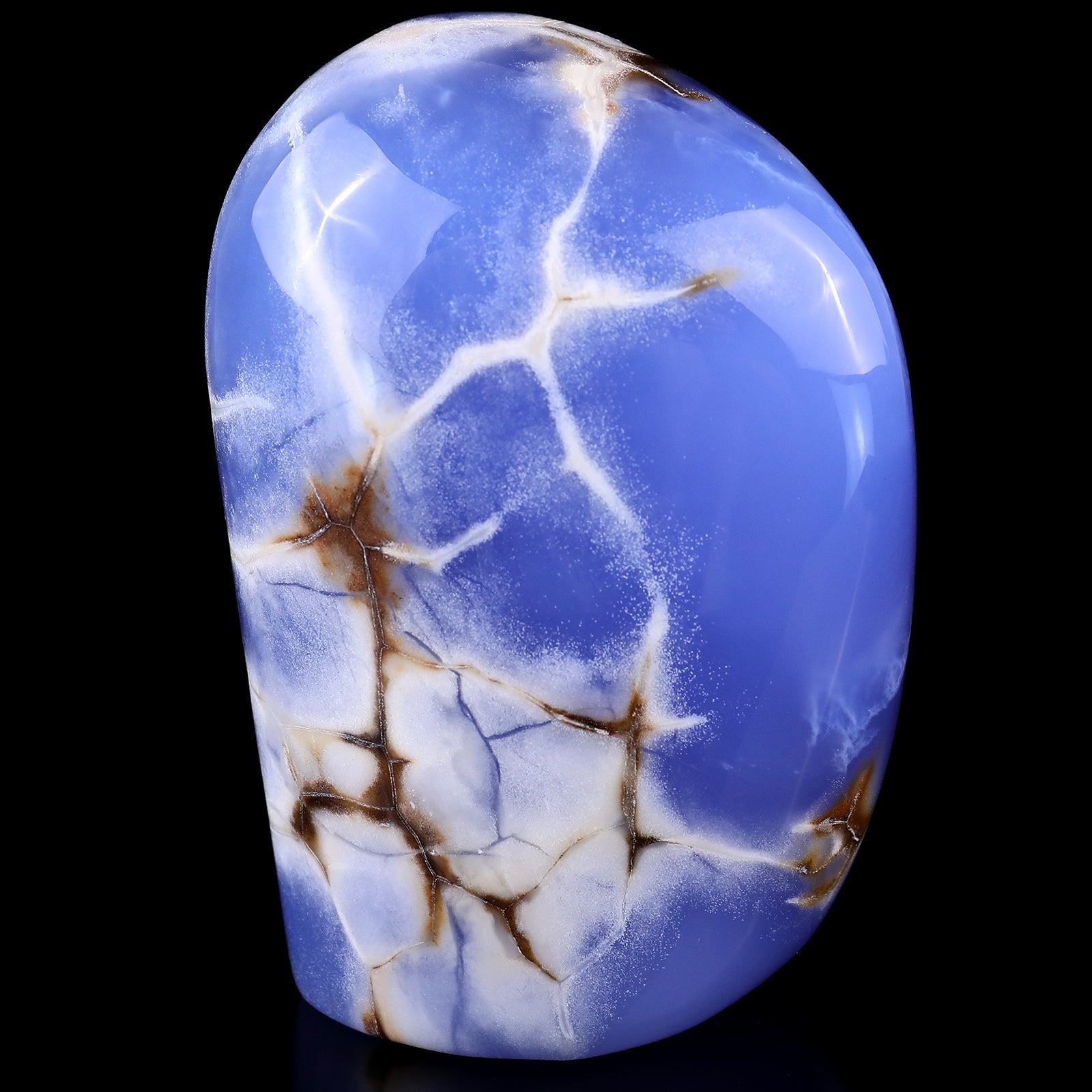 Nicedony 4.4" Blue Chalcedony Hand Carved Crystal Polished Stone - View 3