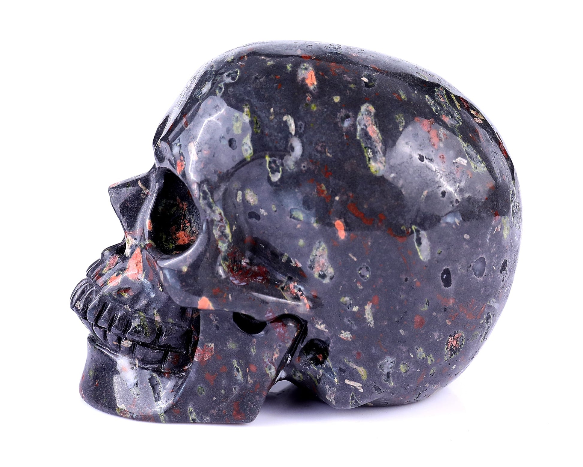 Nicedony 4.4" Plumite Hand Carved Crystal Realistic Skull Sculpture - View 4