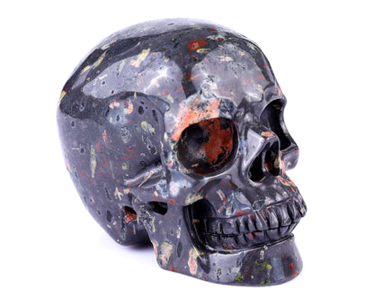 Nicedony 4.4" Plumite Hand Carved Crystal Realistic Skull Sculpture