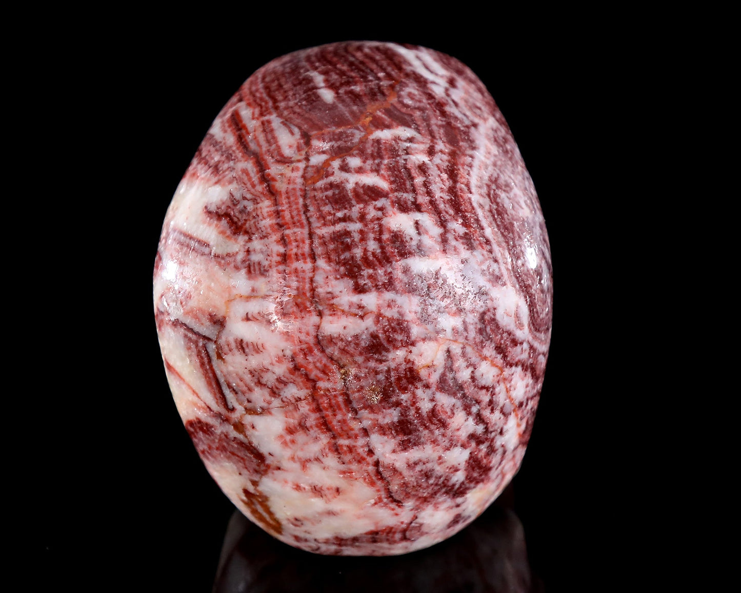 Nicedony 4.4" Red Zebra Agate Hand Carved Crystal Skull Sculpture - View 5
