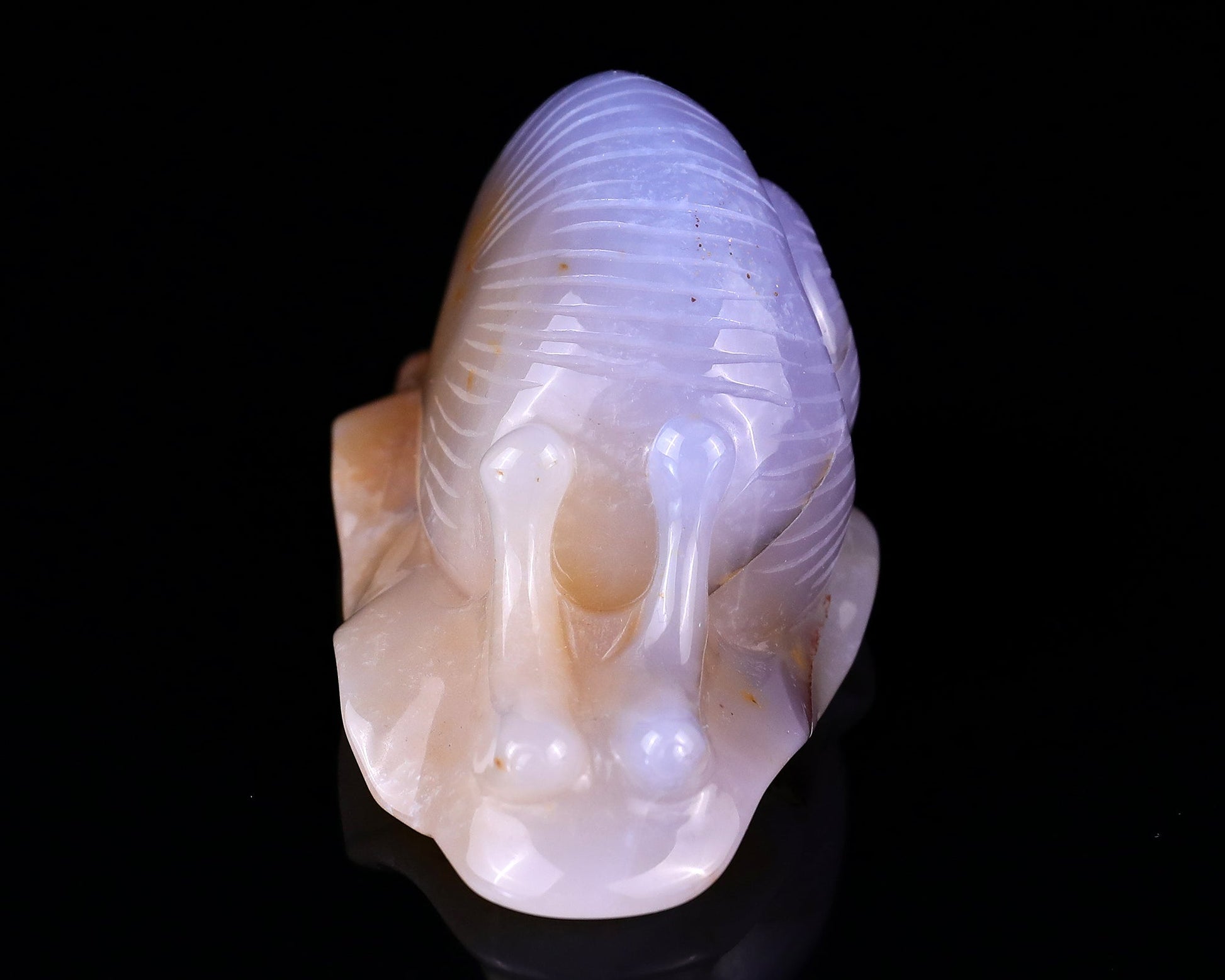Nicedony 4.5" Chalcedony Hand Carved Crystal Snail Sculpture - View 2