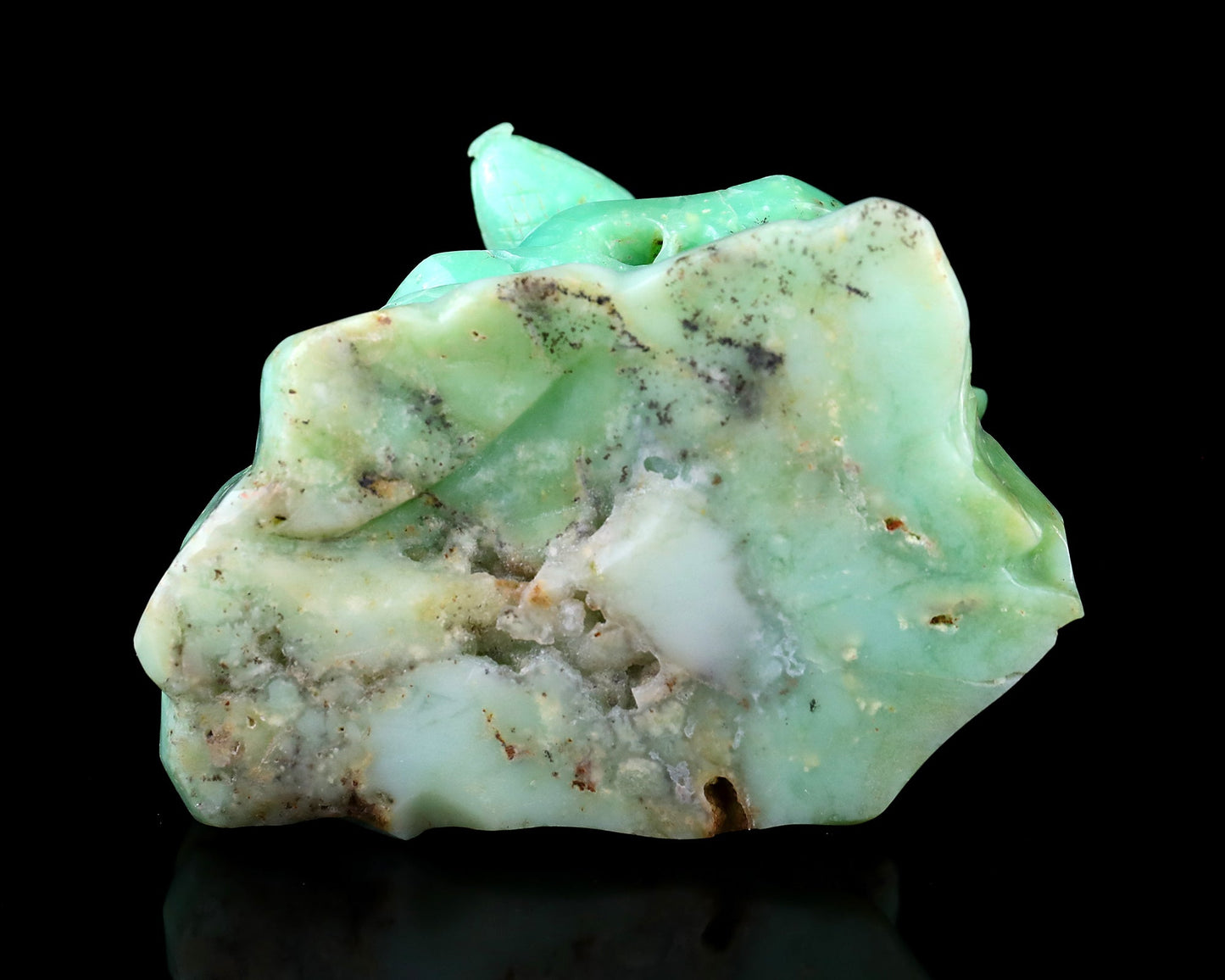 Nicedony Amazing 4.6" Green Opal Hand Carved Crystal Snake Sculpture - View 6