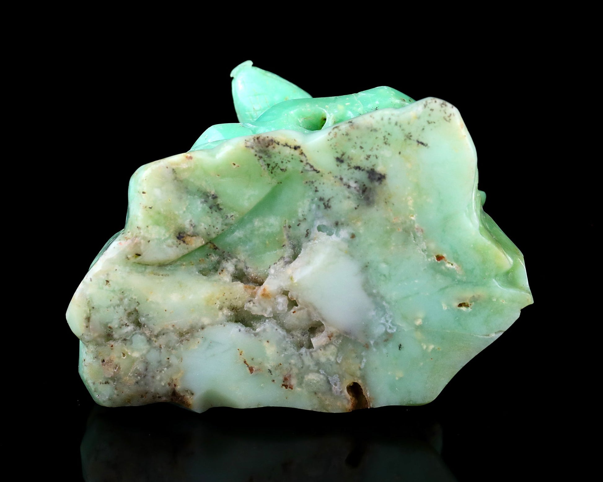 Nicedony Amazing 4.6" Green Opal Hand Carved Crystal Snake Sculpture - View 6