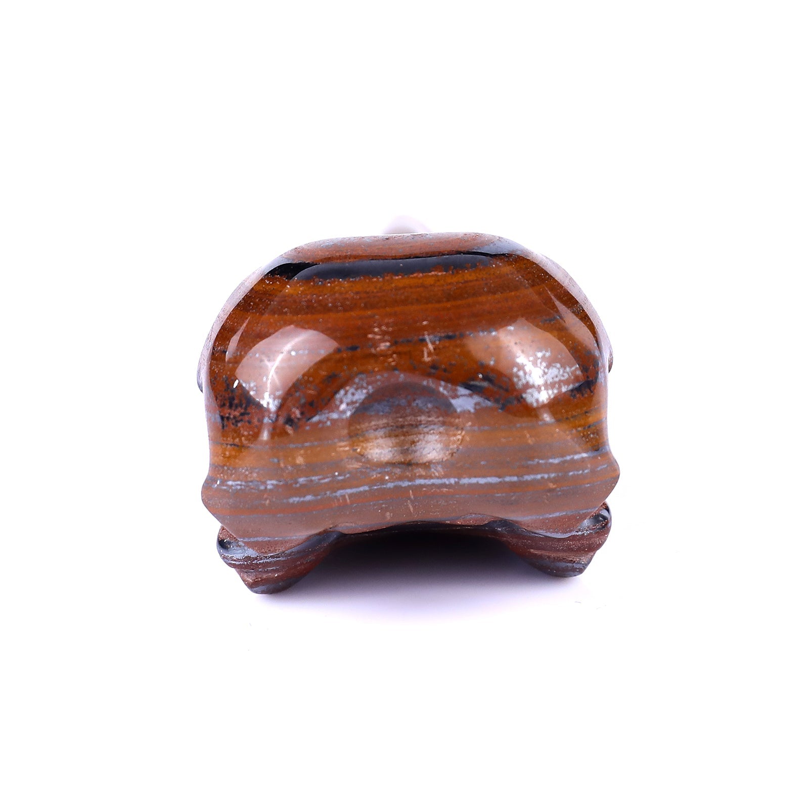 Nicedony 4.6" Tiger Iron Eye Hand Carved Raven Skull Sculpture - View 5