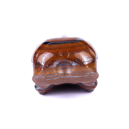 Nicedony 4.6" Tiger Iron Eye Hand Carved Raven Skull Sculpture - View 5