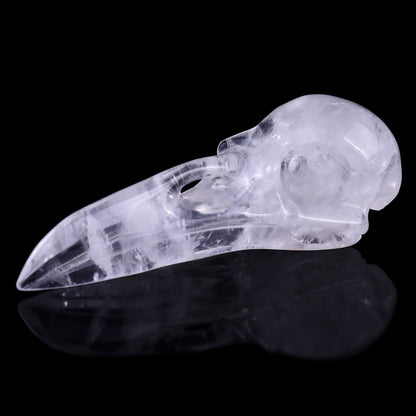 Nicedony 4.7" Angolan Quartz Hand Carved Raven Skull Sculpture - View 7