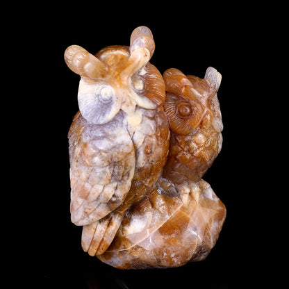 Nicedony 4.7" Chalcedony Hand Carved Crystal Owl Sculpture - View 8