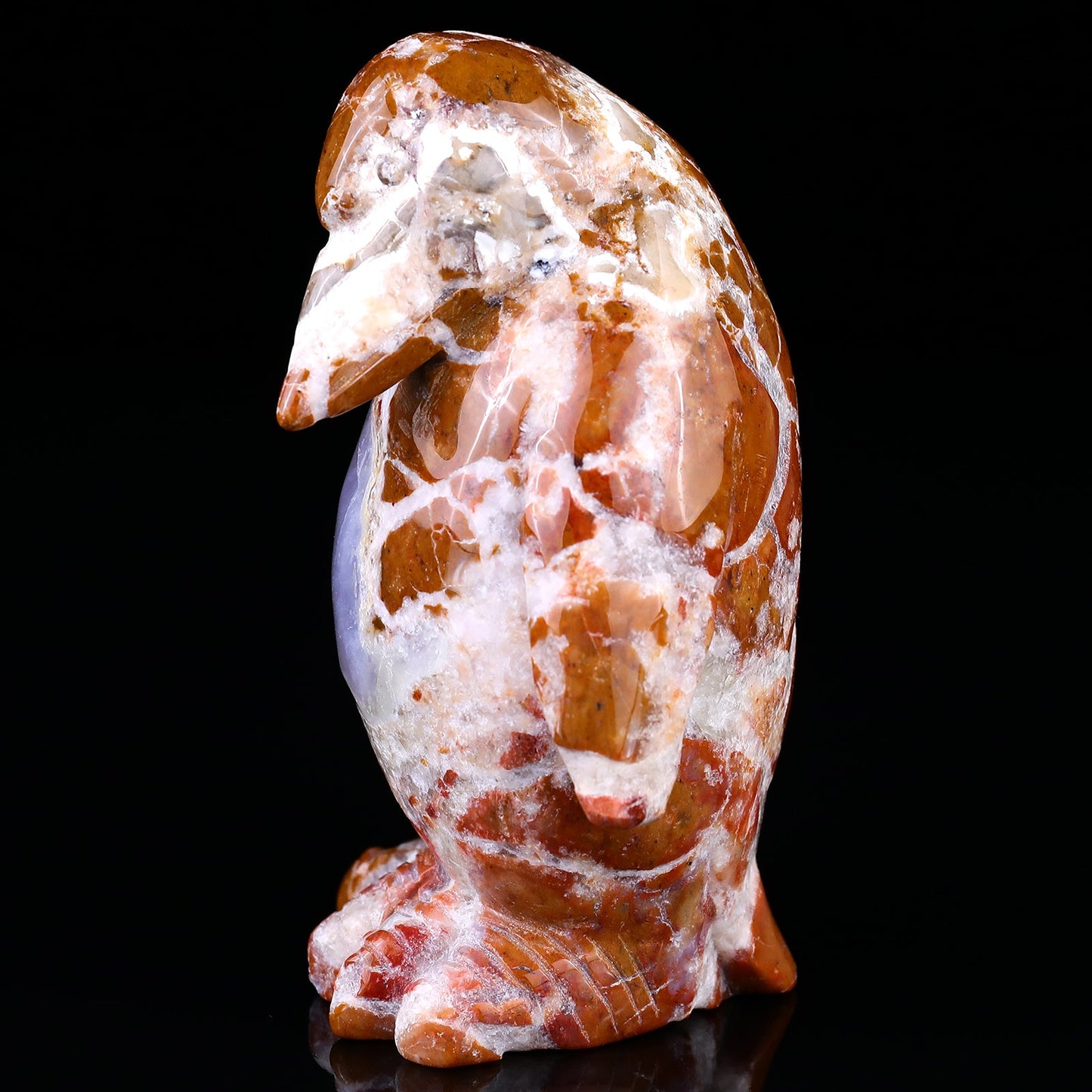 Nicedony 4.7" Chalcedony Hand Carved Crystal Penguin Sculpture - View 7
