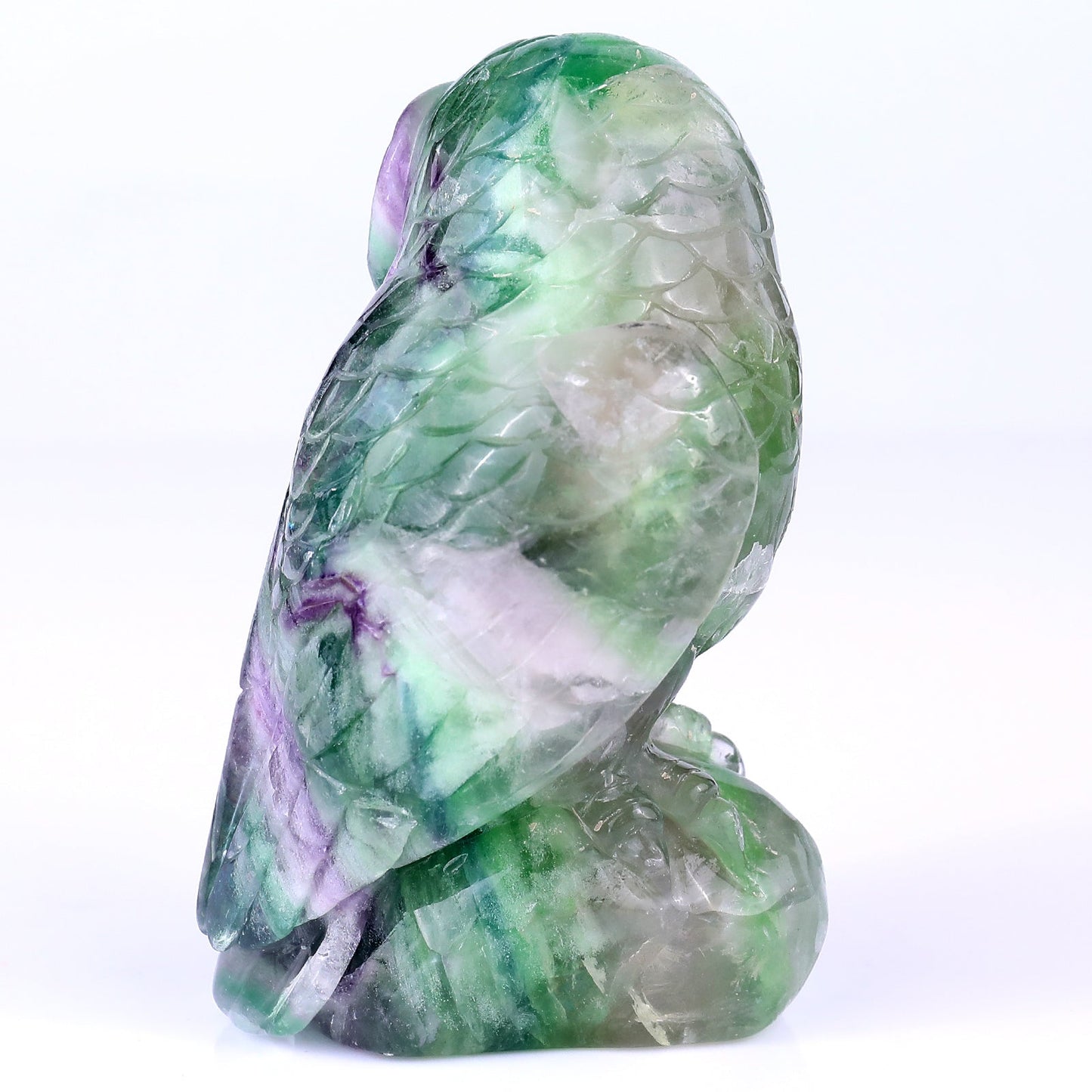 Nicedony 4.7" Colorful Fluorite Hand Carved Crystal Parrot Sculpture - View 4