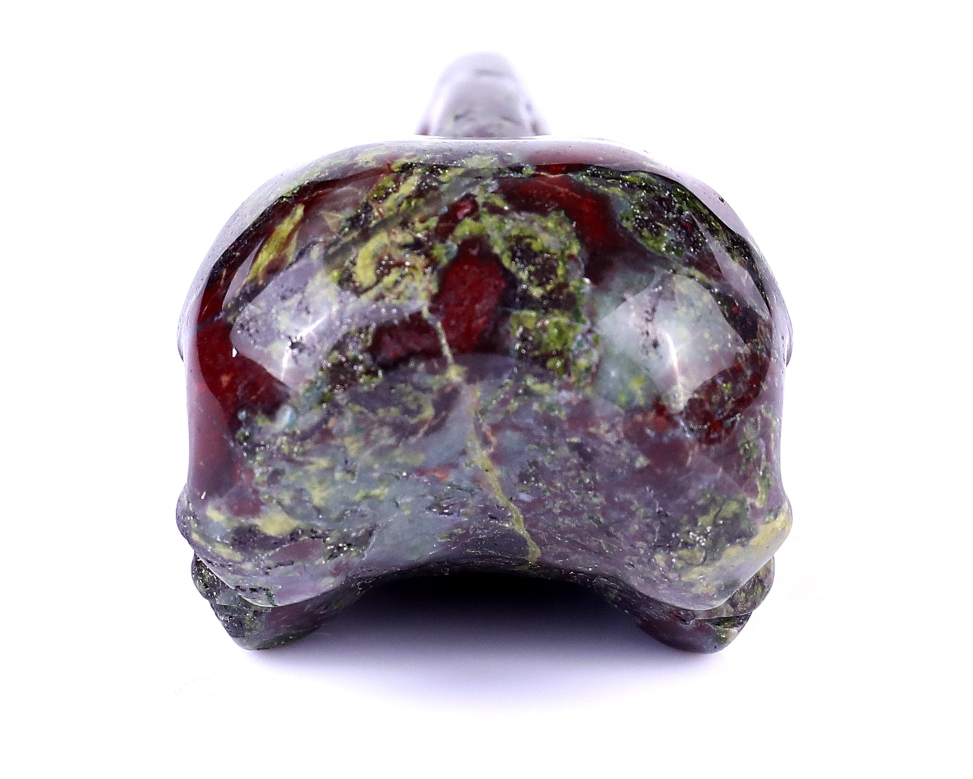 Nicedony 4.7" Dragon Blood Jasper Hand Carved Raven Skull Sculpture - View 5