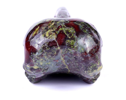 Nicedony 4.7" Dragon Blood Jasper Hand Carved Raven Skull Sculpture - View 5