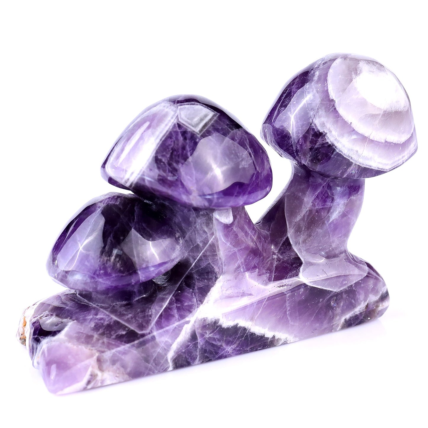 Nicedony 4.7" Dream Amethyst Hand Carved Crystal Mushrooms Sculpture