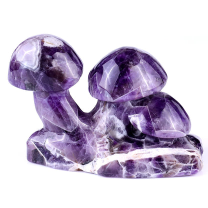 Nicedony 4.7" Dream Amethyst Hand Carved Crystal Mushrooms Sculpture - View 4