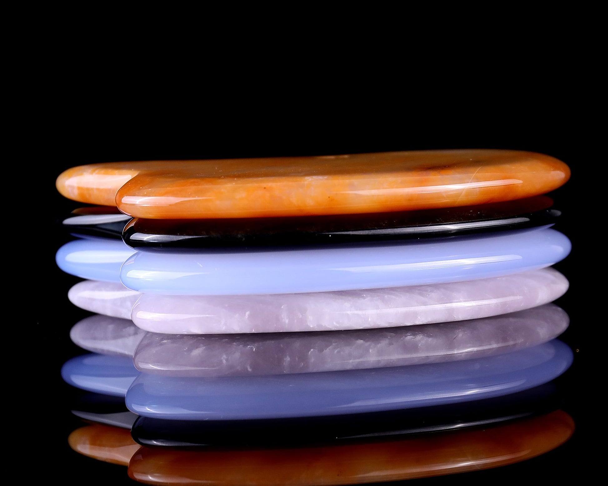 Nicedony 4.7" Gemstone Hand Carved Crystal Guasha Tool,Massage Tool - Rose Quartz