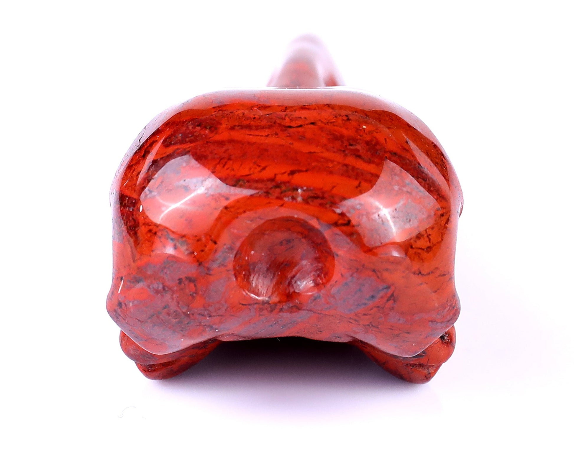 Nicedony 4.7" Red Jasper Carved Crystal Raven Skull Sculpture - View 3